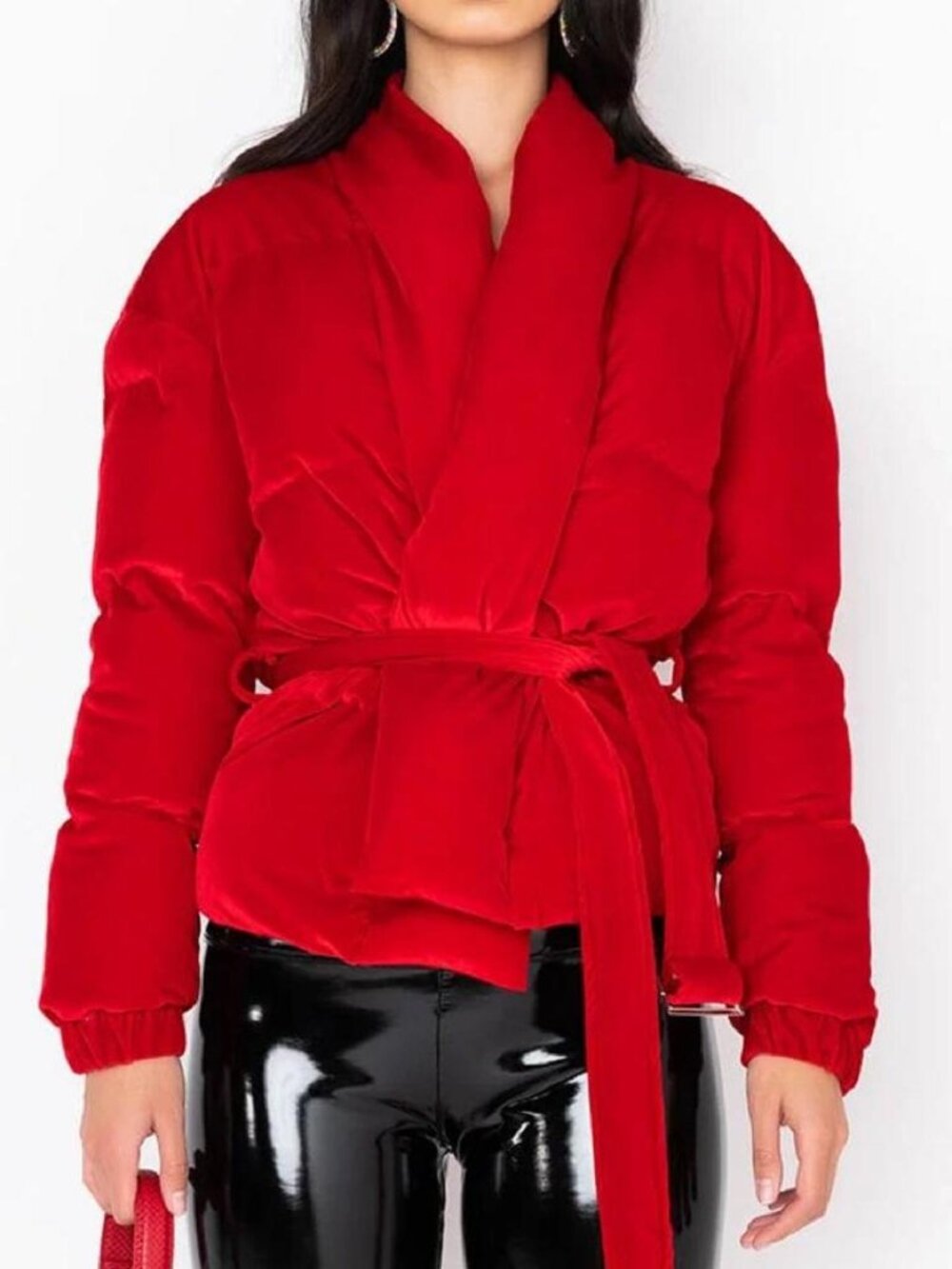 Azalea Wang Velvet Puffer Jacket